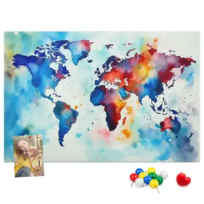 Korková nástenka Maľovaná mapa