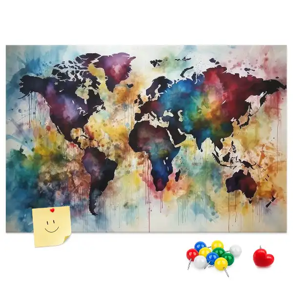 Korková nástenka Akvarelová mapa