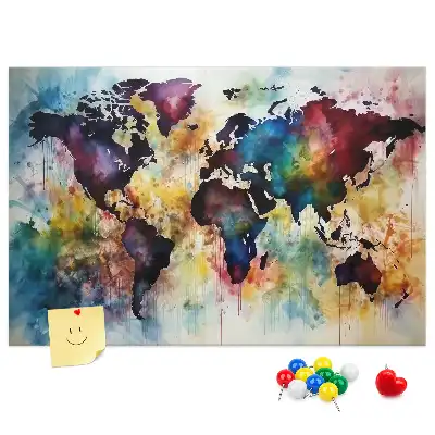 Korková nástenka Akvarelová mapa