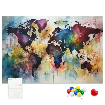 Korková nástenka Akvarelová mapa