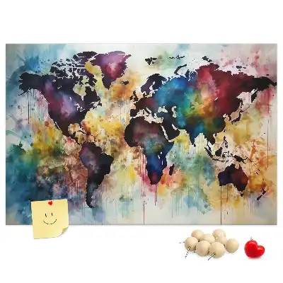 Korková nástenka Akvarelová mapa