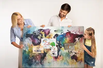 Korková nástenka Akvarelová mapa