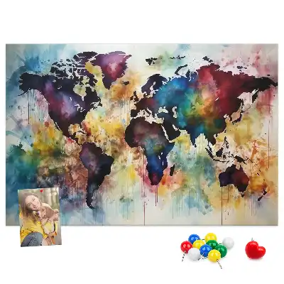 Korková nástenka Akvarelová mapa