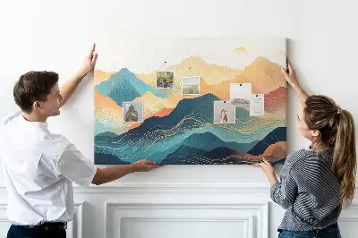 Nástenka do detskej izby s motívom pohľadu na horské štíty