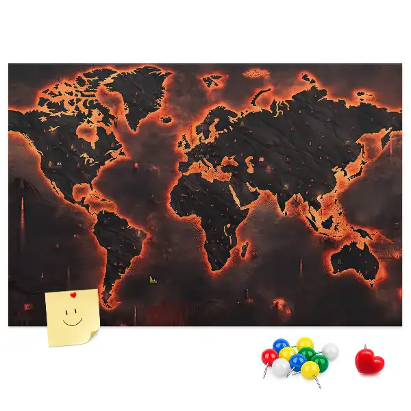 Korková nástenka Moderná mapa pevnín