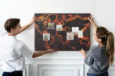 Korková nástenka Moderná mapa pevnín