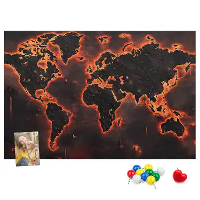 Korková nástenka Moderná mapa pevnín