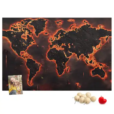 Korková nástenka Moderná mapa pevnín