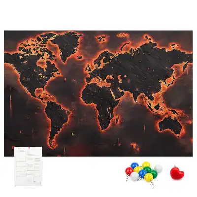 Korková nástenka Moderná mapa pevnín