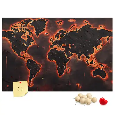 Korková nástenka Moderná mapa pevnín