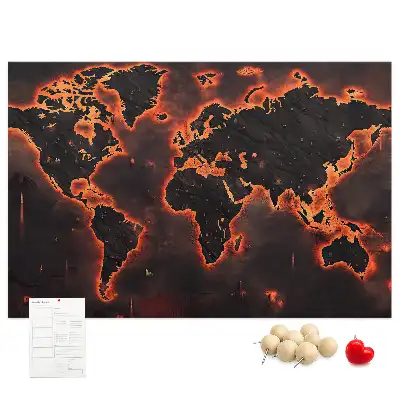 Korková nástenka Moderná mapa pevnín