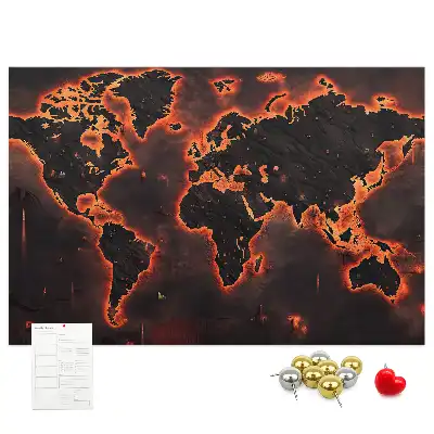 Korková nástenka Moderná mapa pevnín
