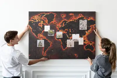 Korková nástenka Moderná mapa pevnín