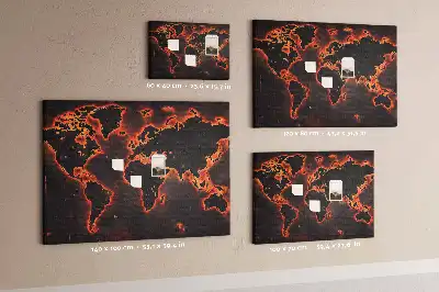 Korková nástenka Moderná mapa pevnín