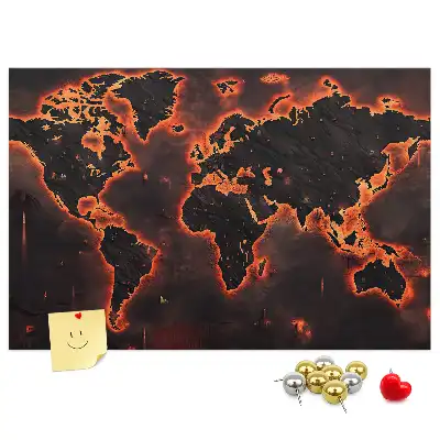 Korková nástenka Moderná mapa pevnín