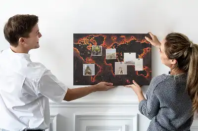 Korková nástenka Moderná mapa pevnín