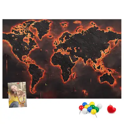Korková nástenka Moderná mapa pevnín