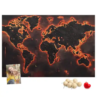 Korková nástenka Moderná mapa pevnín