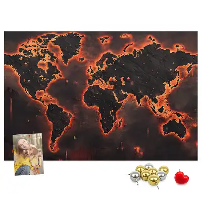 Korková nástenka Moderná mapa pevnín