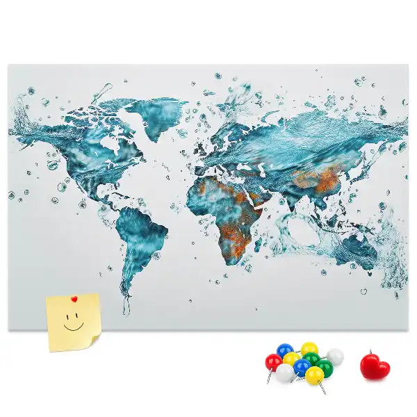 Nástenka do detskej izby Vodná mapa sveta