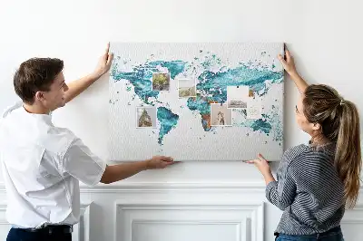 Nástenka do detskej izby Vodná mapa sveta