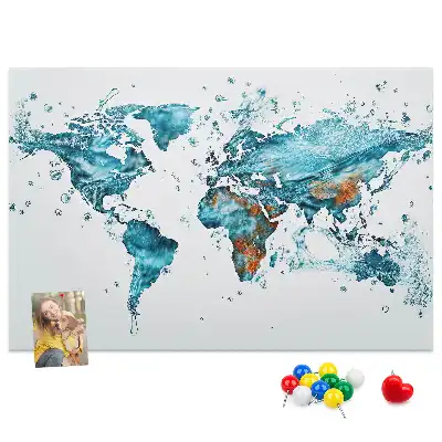 Nástenka do detskej izby Vodná mapa sveta