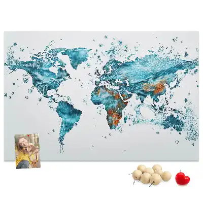 Nástenka do detskej izby Vodná mapa sveta
