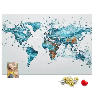 Nástenka do detskej izby Vodná mapa sveta