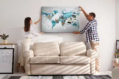 Nástenka do detskej izby Vodná mapa sveta