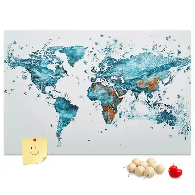 Nástenka do detskej izby Vodná mapa sveta