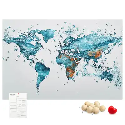 Nástenka do detskej izby Vodná mapa sveta