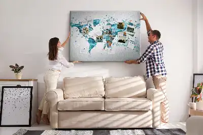 Nástenka do detskej izby Vodná mapa sveta