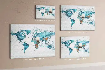 Nástenka do detskej izby Vodná mapa sveta