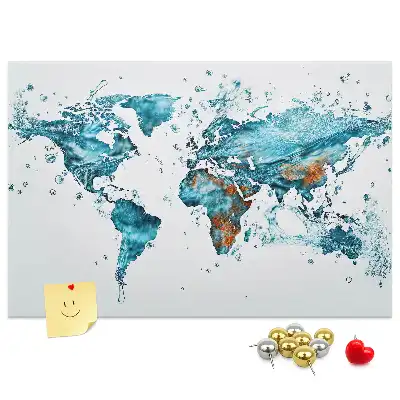 Nástenka do detskej izby Vodná mapa sveta