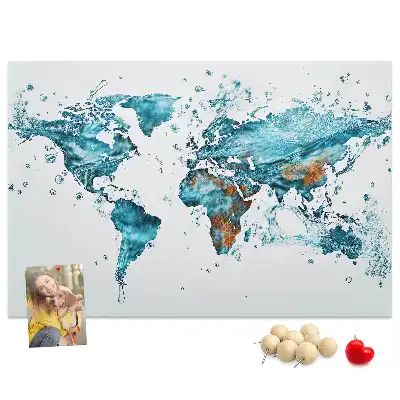 Nástenka do detskej izby Vodná mapa sveta
