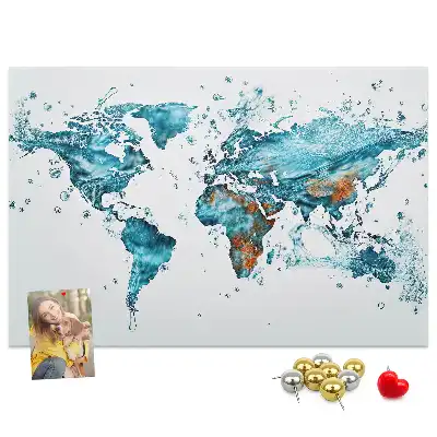 Nástenka do detskej izby Vodná mapa sveta
