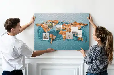 Korková nástenka s motívom modernej kompozície glóbusu