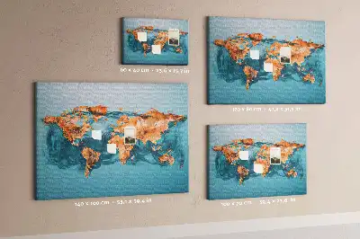 Korková nástenka s motívom modernej kompozície glóbusu