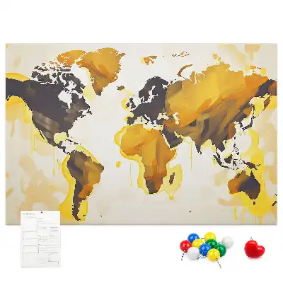 Korková nástenka s abstraktnou mapou sveta