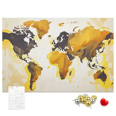 Korková nástenka s abstraktnou mapou sveta