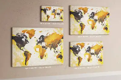 Korková nástenka s abstraktnou mapou sveta