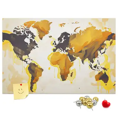 Korková nástenka s abstraktnou mapou sveta
