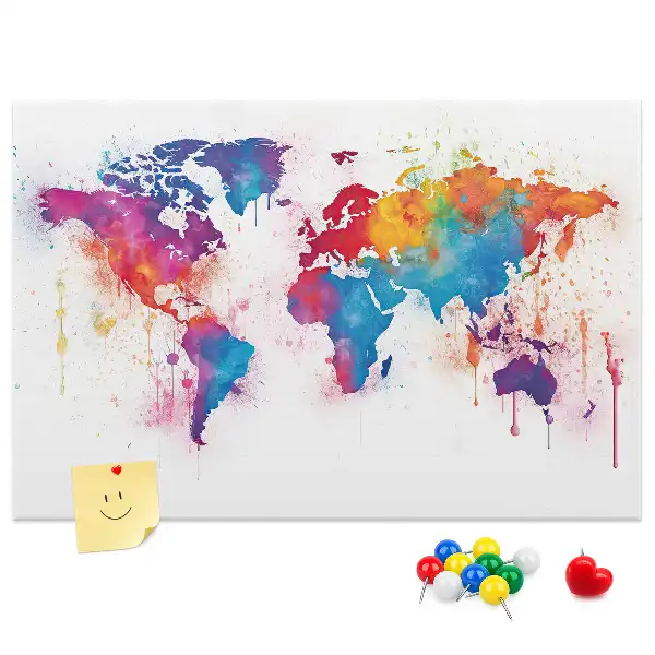Geografická nástenka do detskej izby s mapou kontinentov