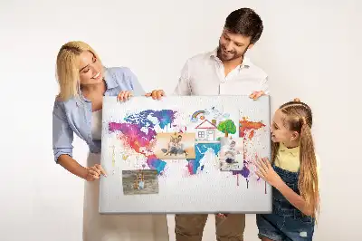 Geografická nástenka do detskej izby s mapou kontinentov