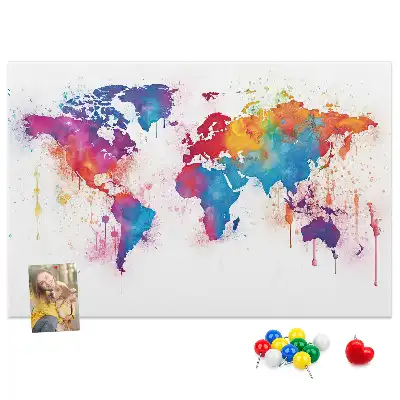 Geografická nástenka do detskej izby s mapou kontinentov