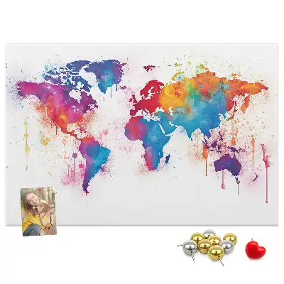 Geografická nástenka do detskej izby s mapou kontinentov
