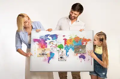 Geografická nástenka do detskej izby s mapou kontinentov