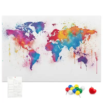 Geografická nástenka do detskej izby s mapou kontinentov