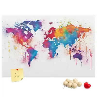 Geografická nástenka do detskej izby s mapou kontinentov