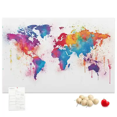 Geografická nástenka do detskej izby s mapou kontinentov